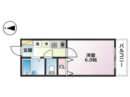 サンハウス本山(1K/3階)の間取り写真