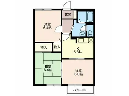 ラセーヌ(3K/1階)の間取り写真