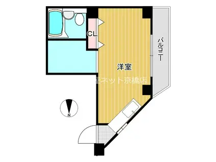 ハピネス関目(ワンルーム/2階)の間取り写真