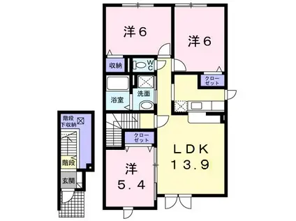 セイバリーブリーズ(3LDK/2階)の間取り写真