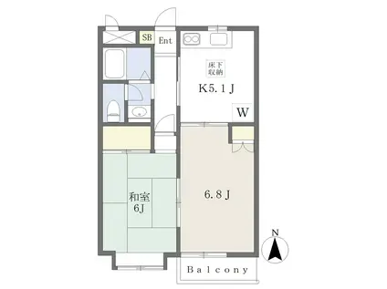 ブラウンヒルズ(2K/2階)の間取り写真