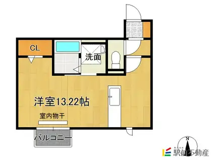 メゾン プレド パルク RYUNA(ワンルーム/1階)の間取り写真