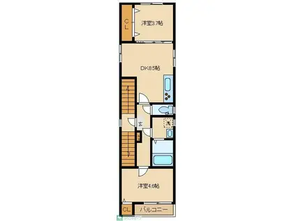 ルシエル代沢(2DK/2階)の間取り写真