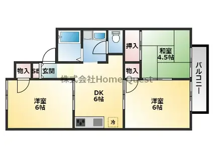 パルコート林II(3DK/2階)の間取り写真