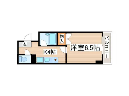 グレイスハイツ長町(1K/4階)の間取り写真