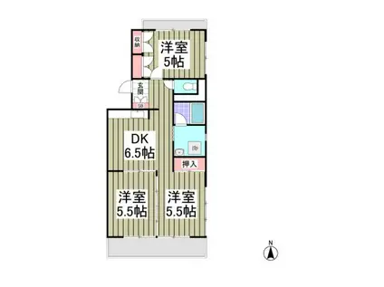 ハイツ山口(3DK/1階)の間取り写真