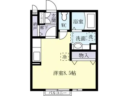 リュミエール(ワンルーム/1階)の間取り写真