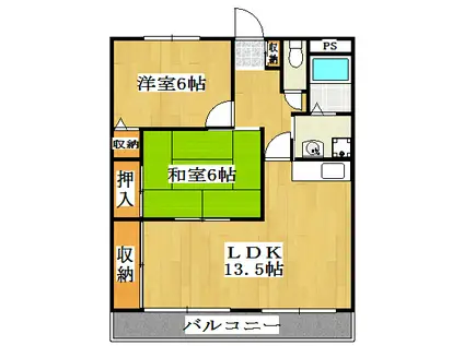 サンプレイス西明石(2LDK/3階)の間取り写真