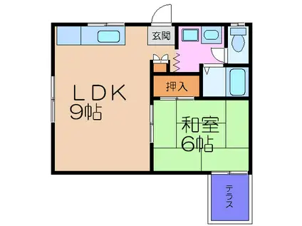 カームネスコート(1LDK/1階)の間取り写真