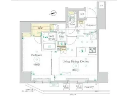 HY`S上野松が谷(1LDK/2階)の間取り写真