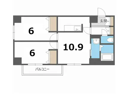 サイレンス宮の沢(2LDK/4階)の間取り写真