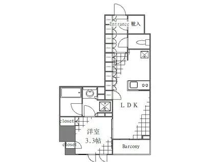 ライオンズ蔵前レジデンス(1LDK/7階)の間取り写真