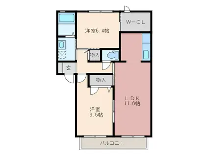 サニーマサ(2LDK/1階)の間取り写真