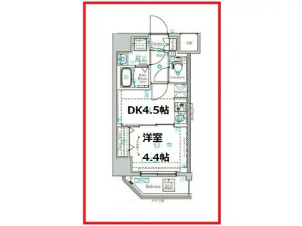 マインド両国(1DK/7階)の間取り写真
