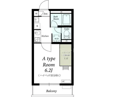 リブリ・チヒロ 壱番館(1K/1階)の間取り写真