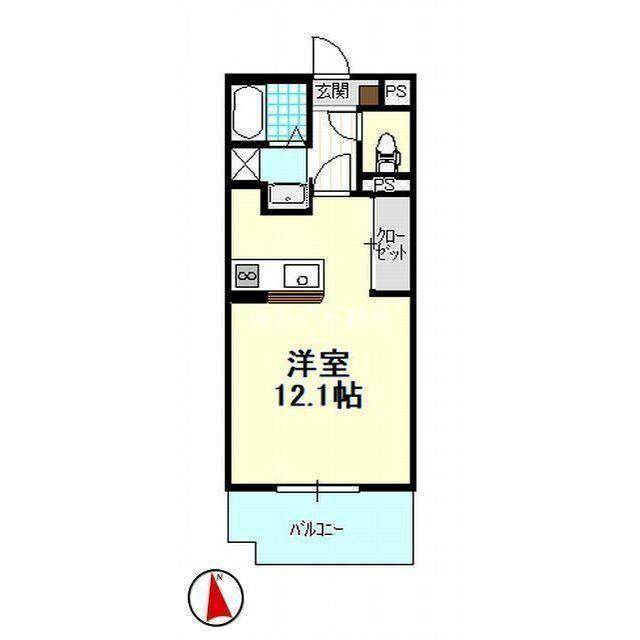 グランストーク上西(1K/3階)の間取り写真