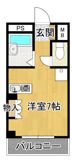 フロレスタ三輪(ワンルーム/4階)の間取り写真
