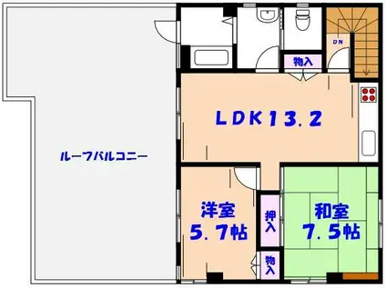 国府台5丁目貸マンション(2LDK/3階)の間取り写真