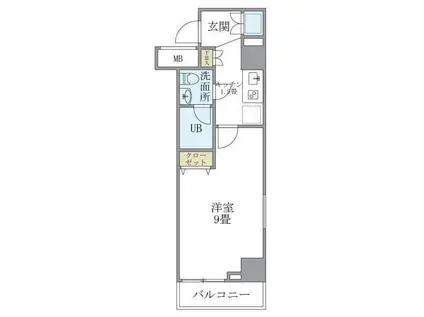 KDXレジデンス西新宿(1K/7階)の間取り写真