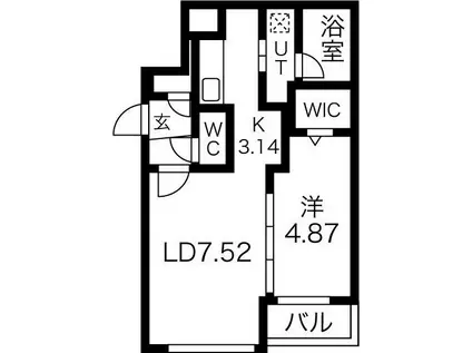 グランラヴィーヌ西町(1LDK/3階)の間取り写真