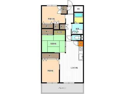 第3光ハイツ(3LDK/6階)の間取り写真