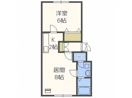 ルワンジュ(1LDK/2階)の間取り写真