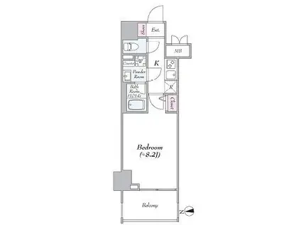  ARTESSIMO RILLIA-(1K/6階)の間取り写真