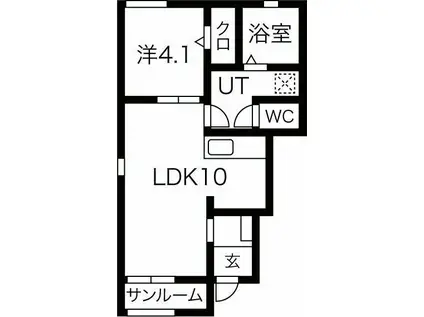 グランドソレイユ幸(1LDK/1階)の間取り写真