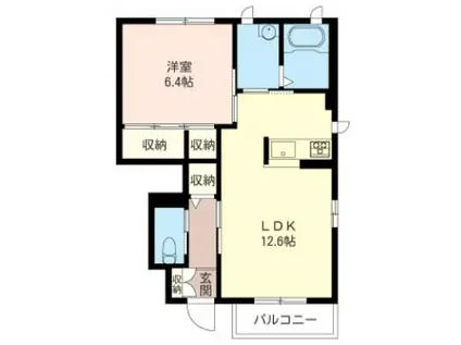 コンフォート87(1LDK/1階)の間取り写真