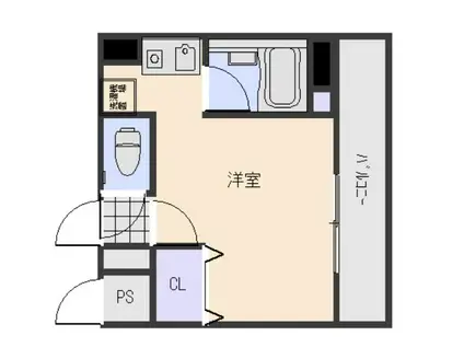 ハイレックスII(1K/2階)の間取り写真