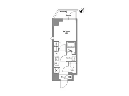 BPRレジデンス行徳(1K/5階)の間取り写真