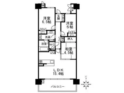 シャリエ茨木(3LDK/5階)の間取り写真