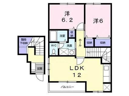 メゾン彩I(2LDK/2階)の間取り写真