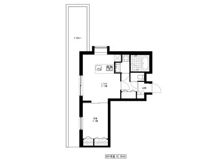 ソライア石神井(1LDK/4階)の間取り写真