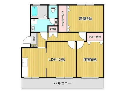 サンヒルズ宮田(2LDK/1階)の間取り写真