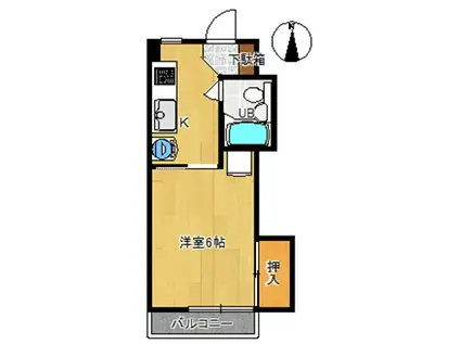 レジデンス信大東(1K/2階)の間取り写真