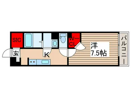 ヴィラ西新井(1K/3階)の間取り写真