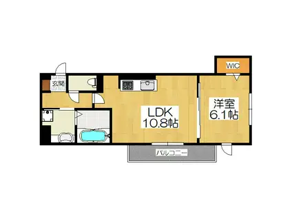 ASUKAIV(1LDK/1階)の間取り写真