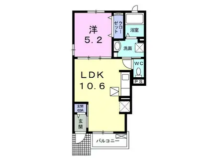サンライズ大宮II(1LDK/1階)の間取り写真