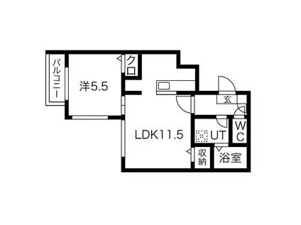 PRIMA SOLEIL(1LDK/3階)の間取り写真
