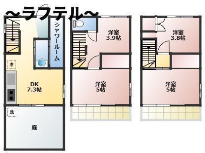 ニイゼキマンション2号棟(4DK/1階)の間取り写真