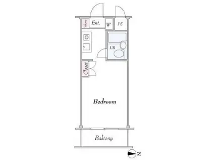 T′S GARDEN鶴見市場II(ワンルーム/6階)の間取り写真