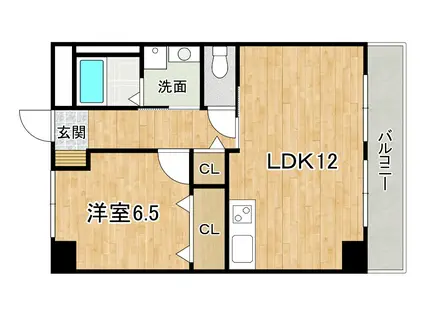 オアシス宮の前(1LDK/2階)の間取り写真