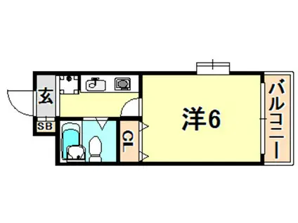 フロント・パディ・ブリックス(1K/3階)の間取り写真