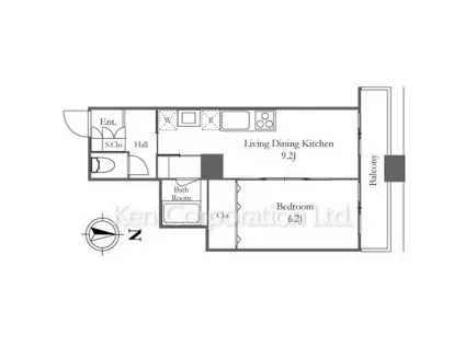 リバーシティ21イーストタワーズ(1LDK/18階)の間取り写真
