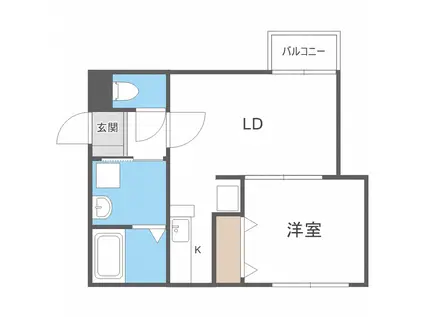 フォレストコート福住(1LDK/4階)の間取り写真