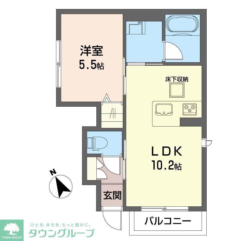 ビバリーハウス谷保(1LDK/1階)の間取り写真