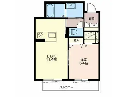 プリムローズ(1LDK/3階)の間取り写真