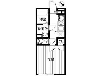 SALETTA光が丘公園(1K/3階)の間取り写真