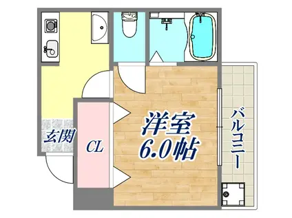 シャンラヴィヌ(1K/1階)の間取り写真